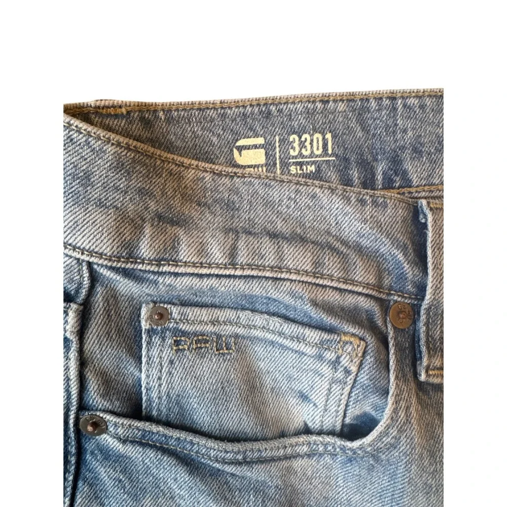 G-Star RAW 3301 Slim Jeans 30/30 Vintage Olympic Blue 51001-D434-D905 33‎ NEW
